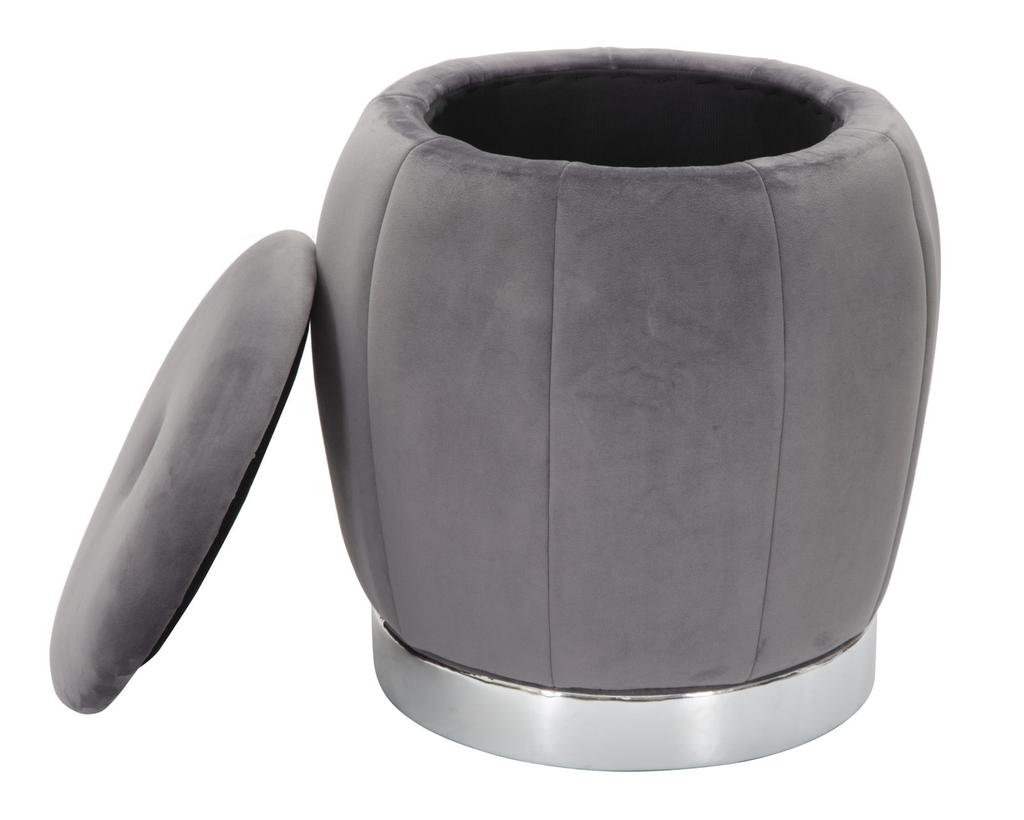 Hocker Aufbewahrung Paris Grau Silber Cm Ø 43X43