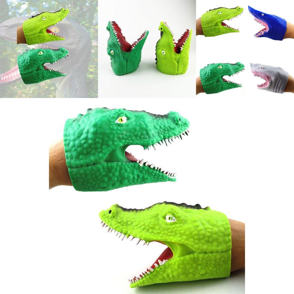 Realistische Krokodil-Handpuppe TPR Weichgummi Haifisch-Handschuh Rollenspiel-Requisite Meeresbewohner-Handpuppe Interaktives Spielzeug Charaktere)