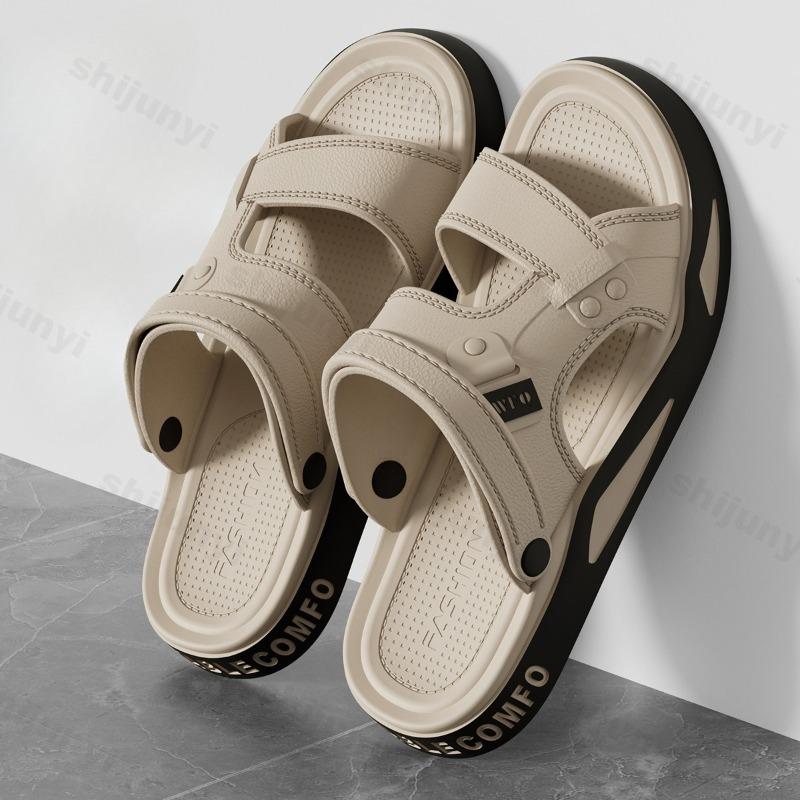 Fashion Men Sandals 2025 Summer Leisure Outdoor Beach Shoes Male Holiday Slippers Retro Comfortable Casual Sandals Bathroom Men Slippers