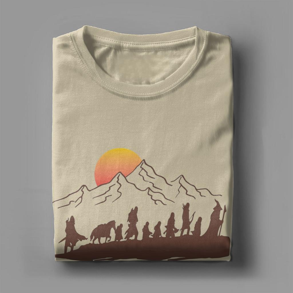 La Compagnia L-Signori degli A-Anelli Magliette Uomo Cotone Puro Magliette Divertenti Girocollo T-Shirt Manica Corta Vestiti Estivi