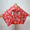 Japanese Style Silk Kimono Cosplay Costume Sexy Underwear One Piece Party Evening Dress Women's (Red, L)