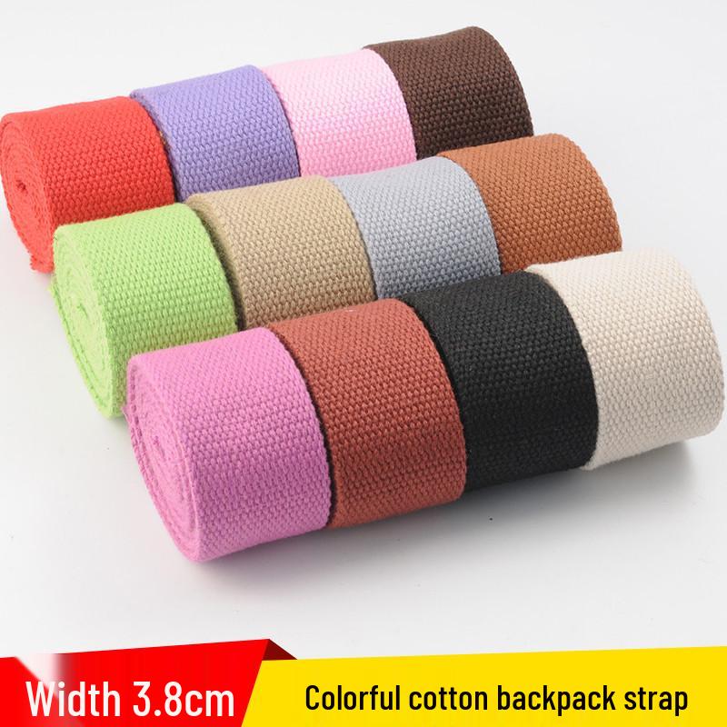 3.8cm Colored Polyester Cotton Webbing for Bags & Clothing - Edging Tape & Shoulder Strap Ribbon
