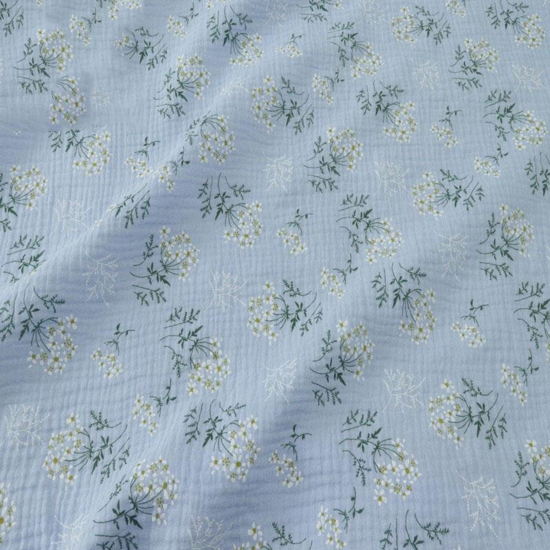 100X135cm Soft Floral Pajamas Nightdress Cotton Gauze Fabric Rose Printed Crepe Cotton Long-sleeved Ins Style Homewear Fabric
