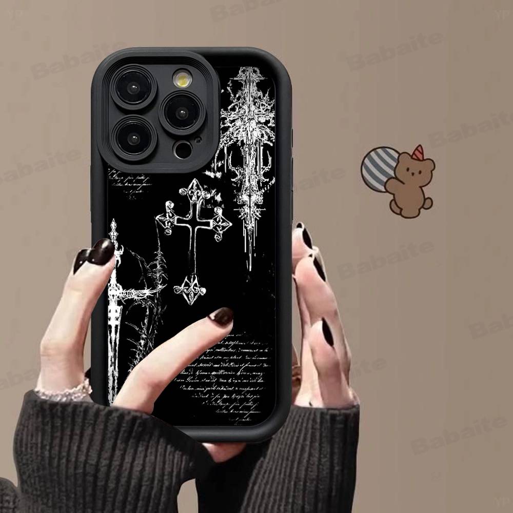

C-Cyber Sigil Silicone Soft Phone Case For IPhone 17 16 15 14 Plus 13 12 Mini 11 Black Cover iPhone 17pro max
