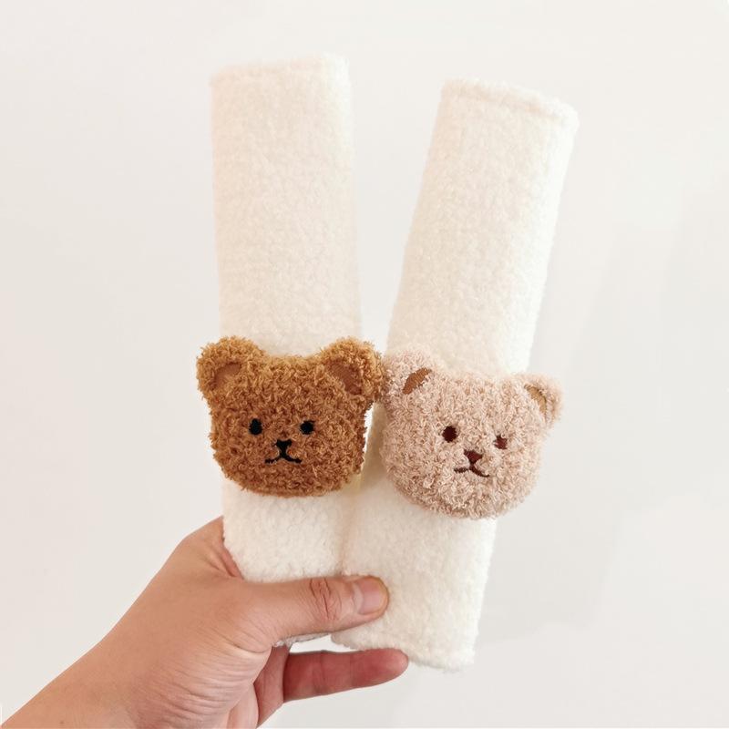 Cute Bear Baby Car Safety Belt Shoulder Protector Baby Cart Belt Cover Stroller Accessories Baby Car Accessories