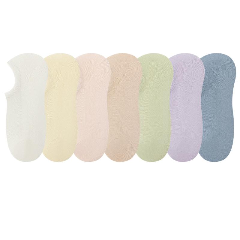 Women's Summer Thin 7A Anti Bacterial Essential Oil Sweat Absorber Non Slip Silicone Non Drop Heel Socks
