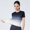 New Outdoor Fitness Short-sleeved Breathable Yoga Clothes Gradual Change Macaron Color Wear Sweat-absorbing Sports Top T-shirt
