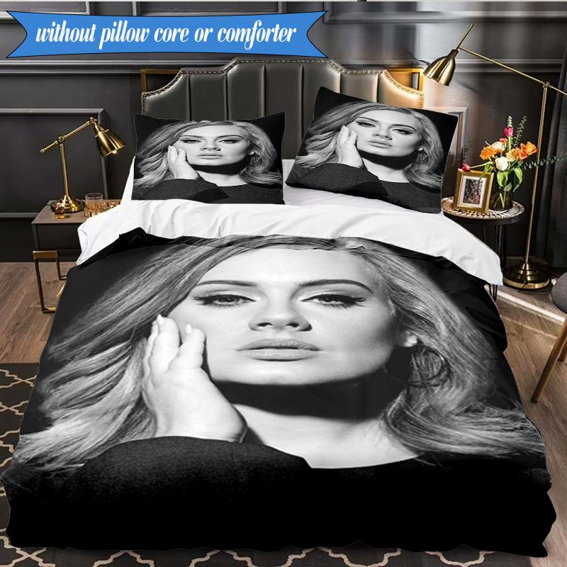 A-dele's Pop Music 3pcs K-pop Music Group Bedding set,Ideal for Bedroom, Dormitory,Including Duvet Cover And 2pcs Pillowcases,Fan Gifts