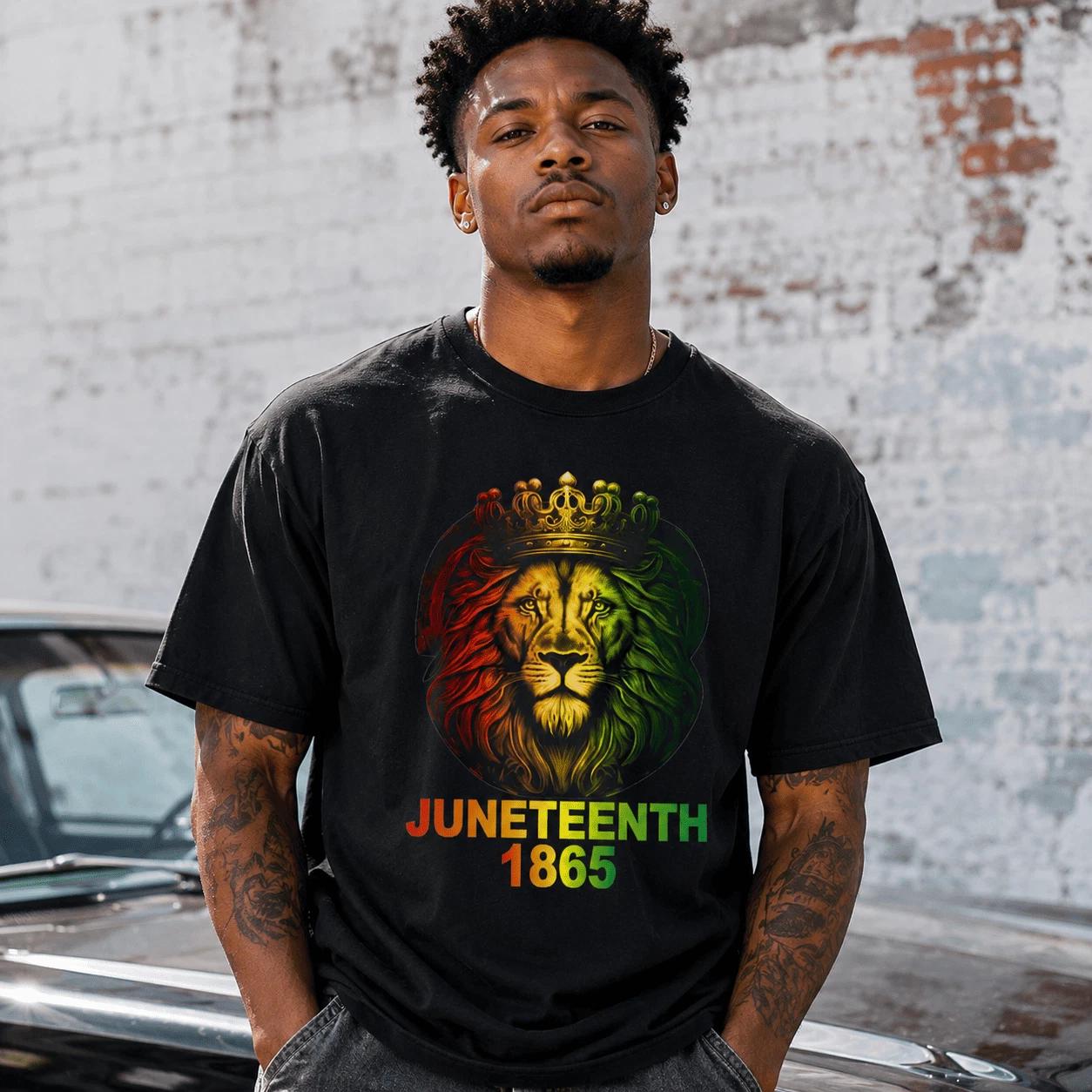1865 Juneteenth Lion Freedom Day Black Pride Men s Graphic T-Shirt XL