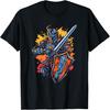 Medieval Knight Armor Sword Shield Dragon Vintage Graphic T-Shirt