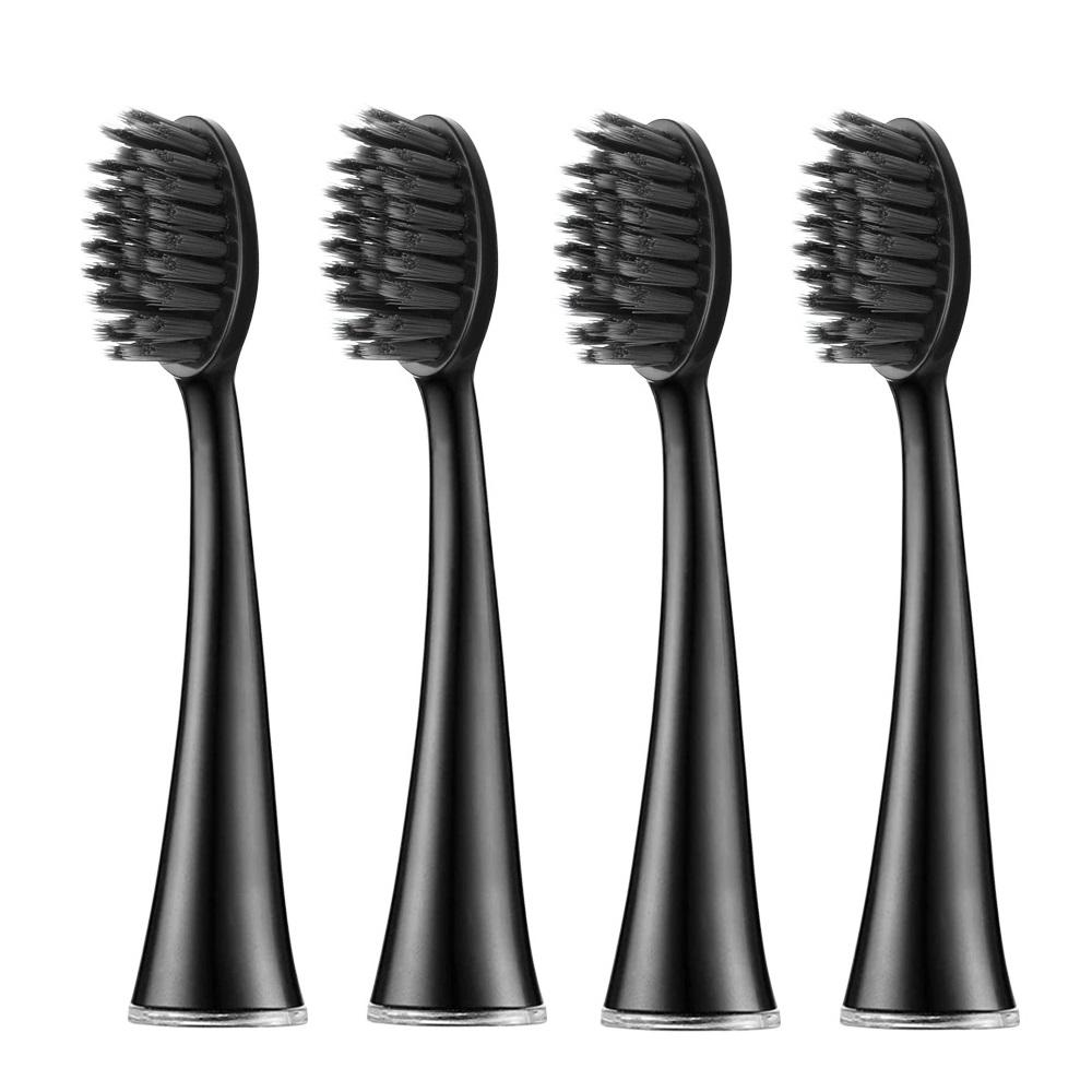 

4 Pcs/Pack Replacement Heads for BURST Sonic Electric Toothbrush Ultra Soft Bristles for Deep Clean | Stain & Plaque Removal чёрный