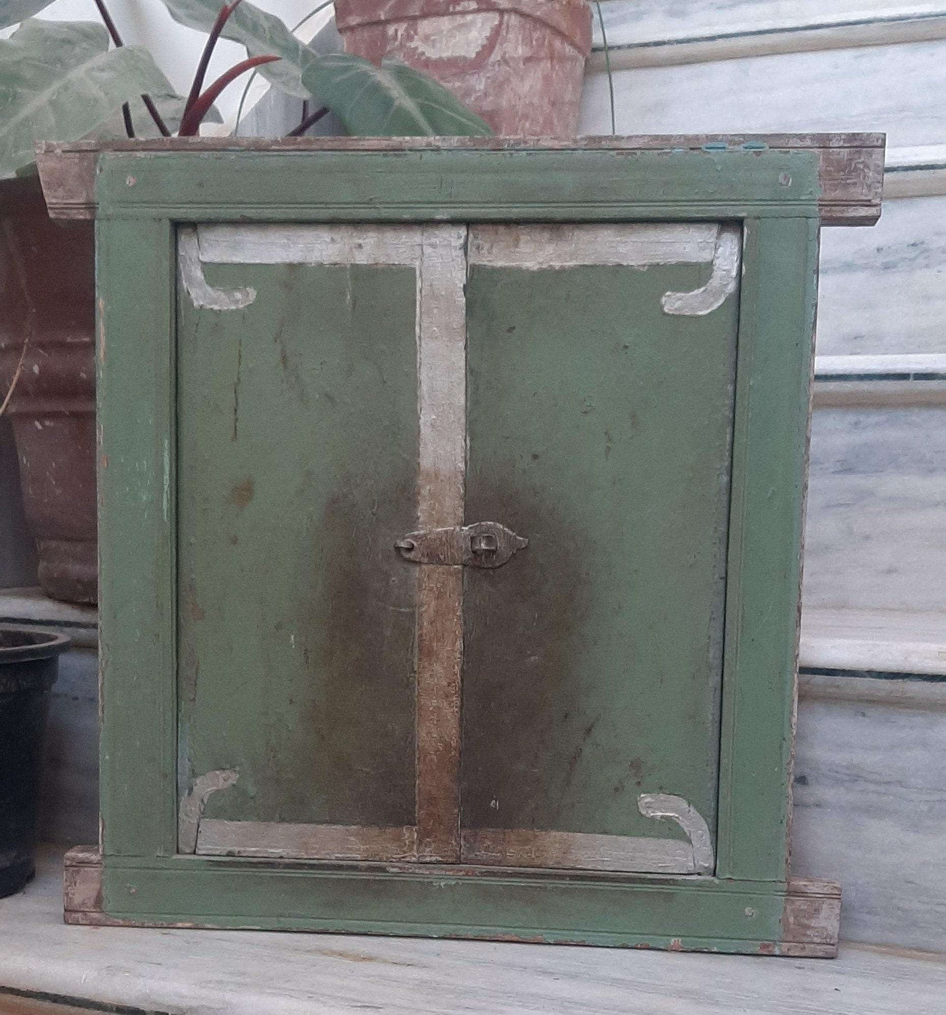 Handmade Rustic Indian Jharokha Window: Green Wall Decor Accent разноцветный