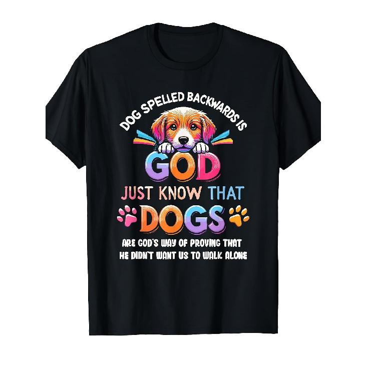 Men S  Women S Vintage Boxing Graphic T-Shirt - Heavyweight 220gsm Pure Retro Dog Lover Design with  Dog Spelled Backwards is God  Slogan  Paw S чёрный