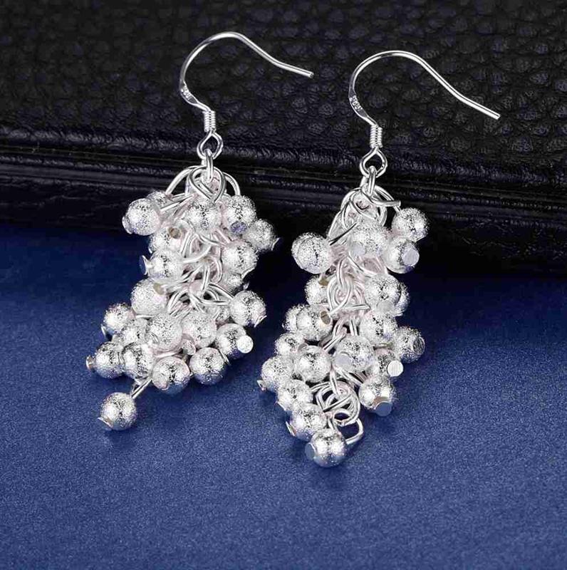 925 Sterling Silver Earrings Hot Grapes For Women Exquisite Student Girlfriend Jewelry Accessories Wedding Fashion Gift