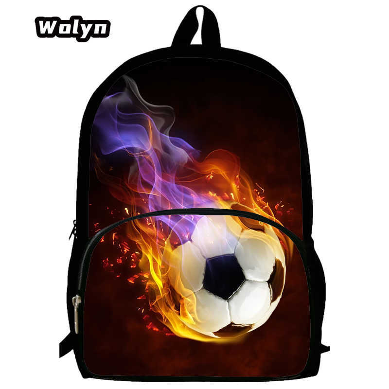 Football School Bag High Definition Waterproof Printing Multi-Functional Load Reduction Ridge Backpack