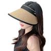 Plaited Design Foldable Bucket Hat Woven Straw Straw Hat Visor Design Beach Hat  Sun Protection