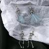 1 Pairs Vintage Skull Skeleton Dangle Earrings Exaggerated Horror Goth Punk Long Women Earrings Party