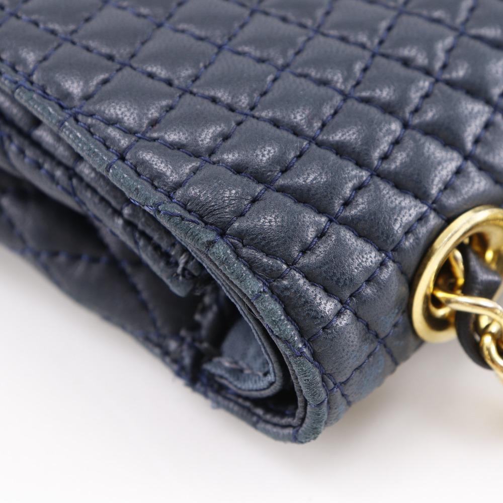 Bally ChainShoulder Shoulder Bag Quilting Black Leather Women Used