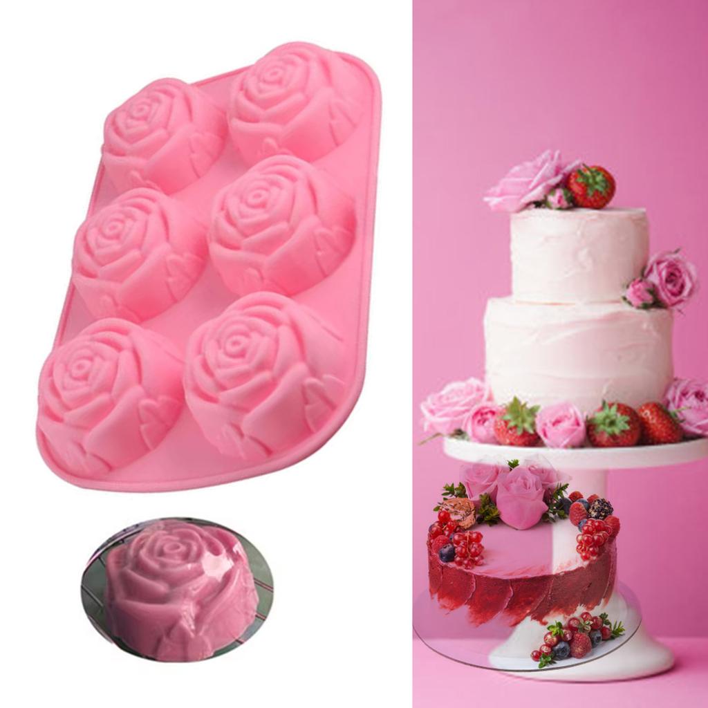 Flexible Silikonform zur Schokoladenherstellung Hochtemperaturbeständige Bonbonform Rosenförmige Dessert-Backformen