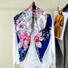 Dongdaemun Flower Silk Printed Silk Scarf Women'S Square Scarf Spring And Autumn Versatile Thin Foreign Style Scarf Shawl