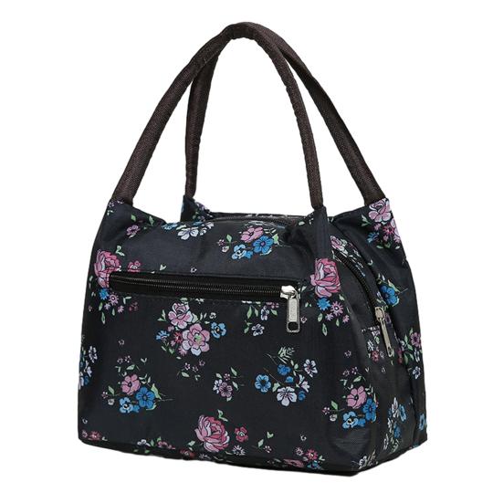 Hand-Carrying Lunch Bag Large Opening with Widened Handle Carrier Oxford Waterproof Bento Bag for Commuting Work Travel