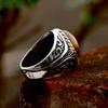 Einzigartiger brauner Stein-Vintage-Ring, Tigerauge, ovaler Ring für Herren, Biker-Modeschmuck