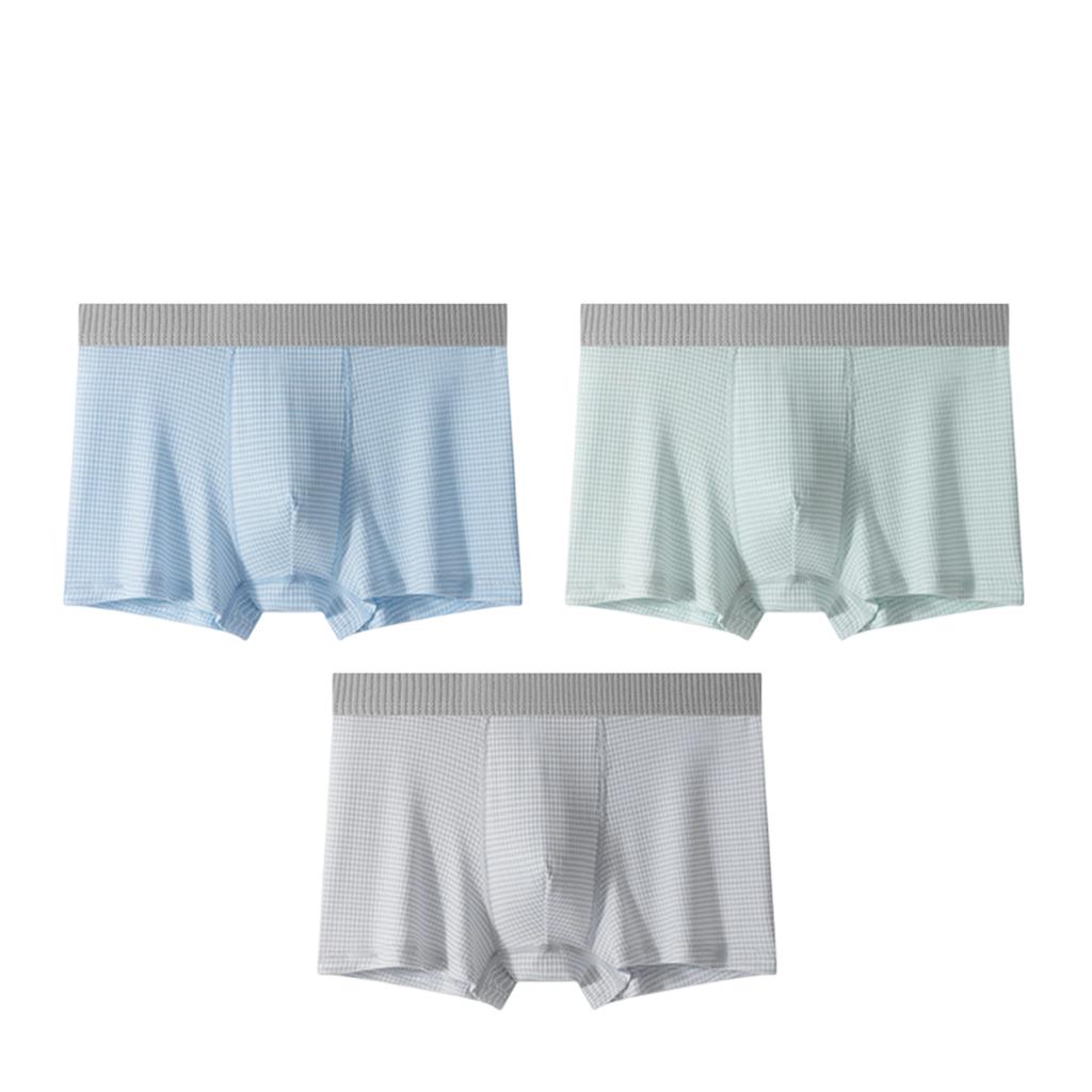 Men's Boxer Briefs 3 Pack Thin Breathable Fabric Elastic Waistband Soft Comfortable Fit Underwear Set
