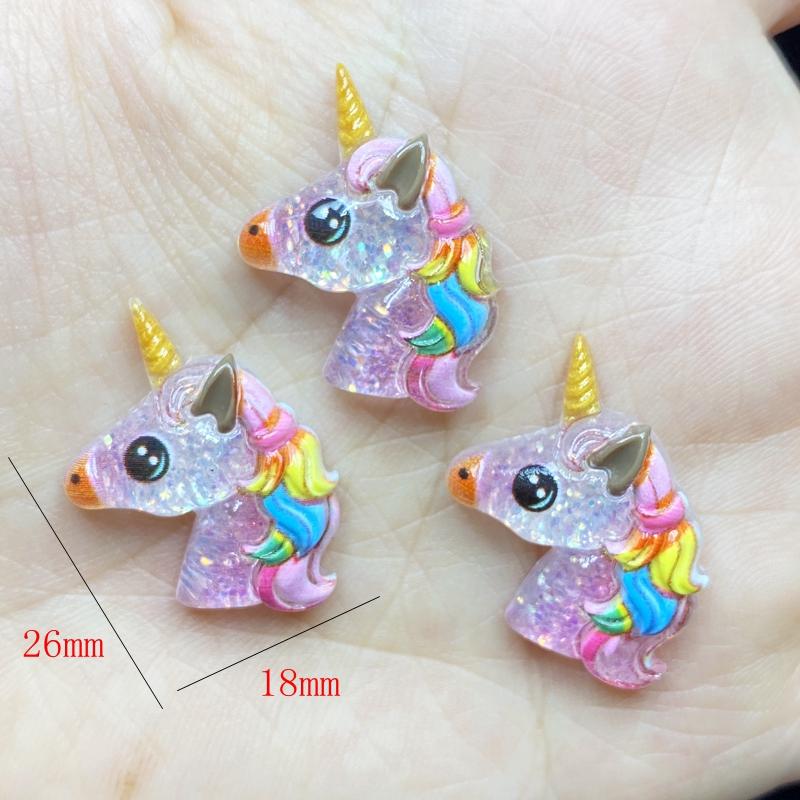 12pcs Unique Mixed Shiny Unicorn / Candy Flat Back Figurine DIY Wedding Scrapbook Decor Home Craft C01