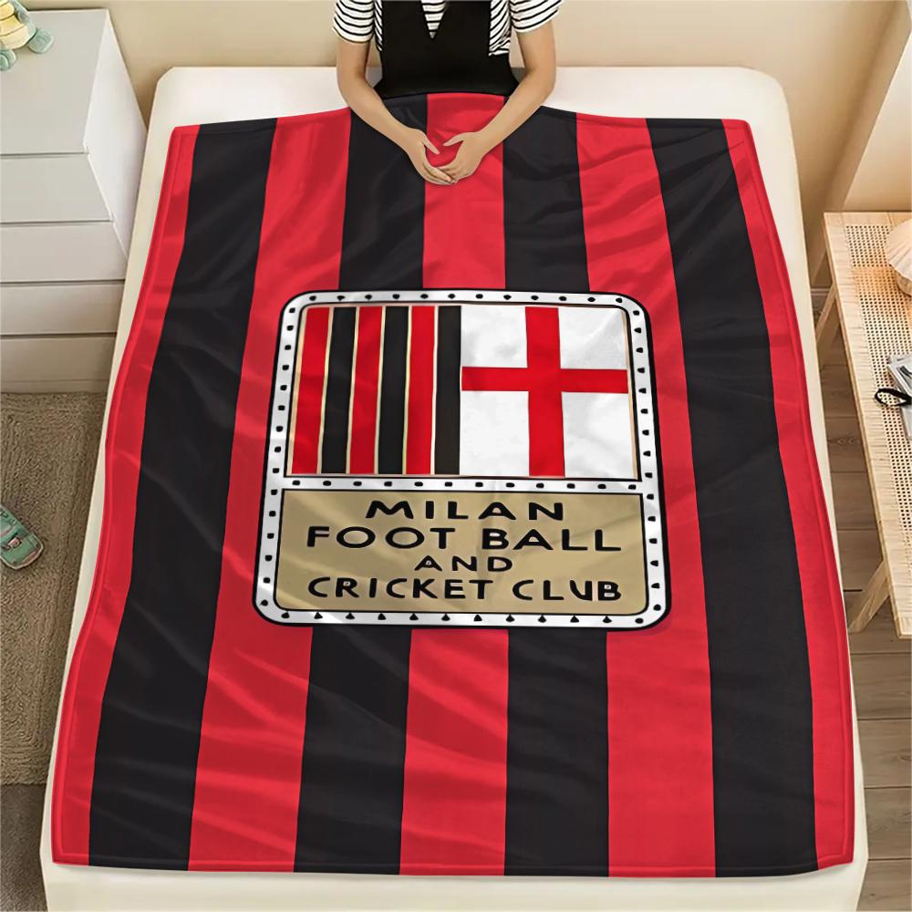 1pc AC Milan Print Flannel Blanket, High quality Comfortable for All Seasons, Home Decor, Warmth and Comfort, Perfect for Christmas Gifts05