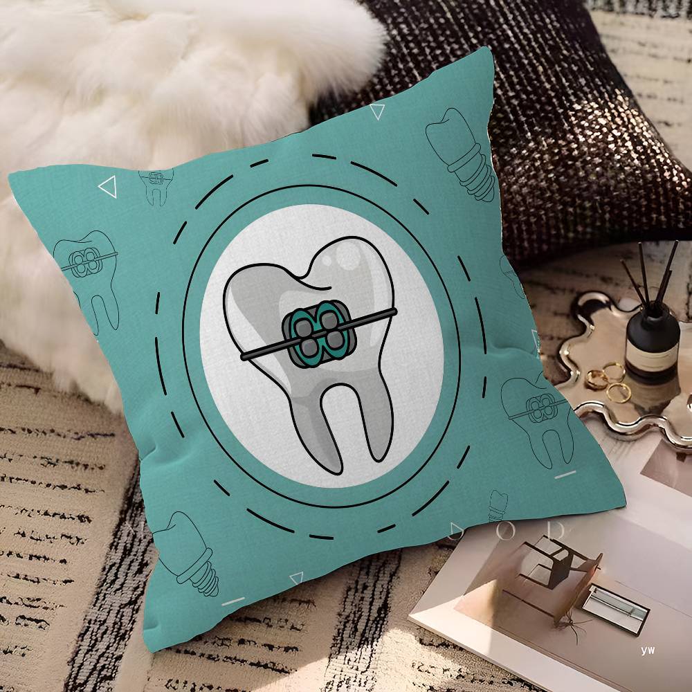 The Dentist Tooth Pillow Cushion Cover Pillowcase Living Room Sofa Home Decor Customized