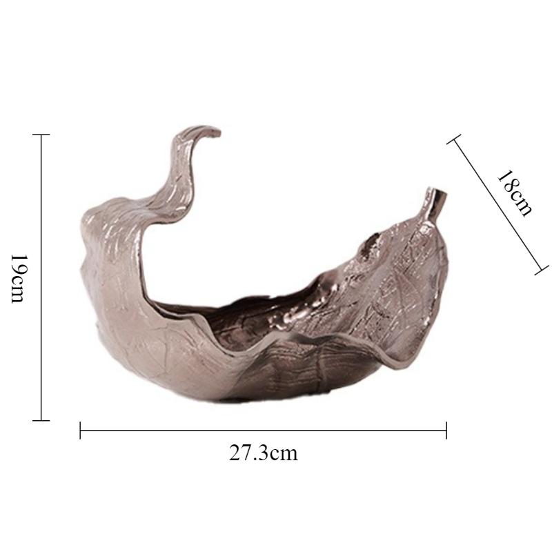 

Aluminum Figurines Simple Luxury Desktop Ornament Living Room Leaf Decoration Storage Tray Home Storage Decoration Accessories