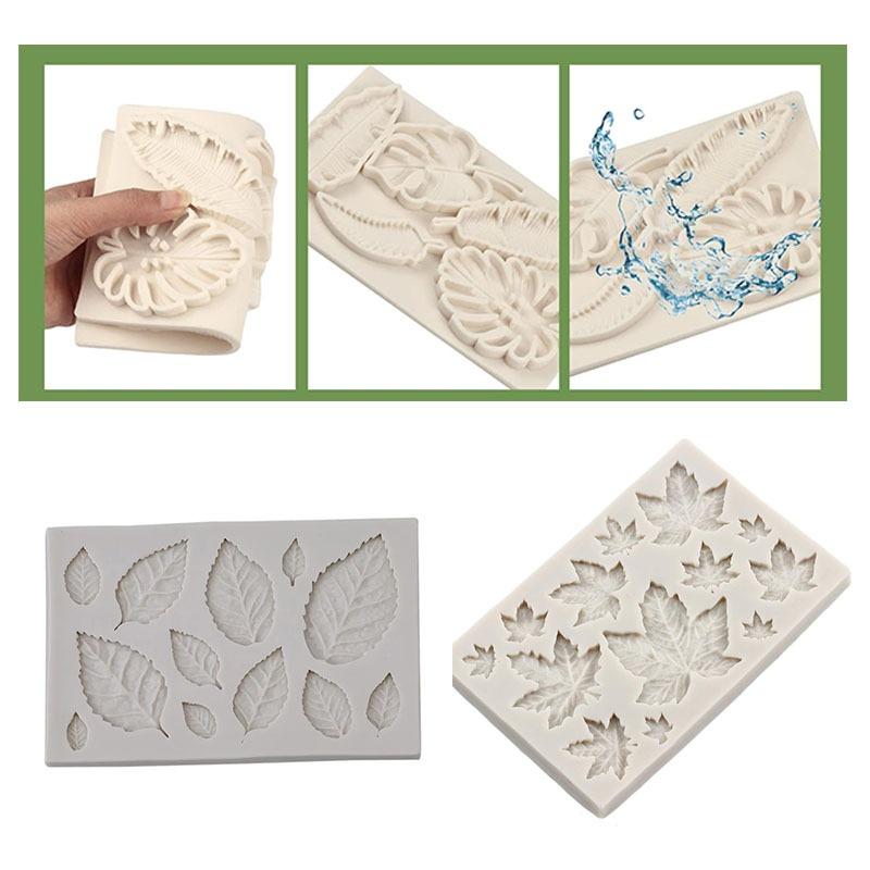 Silicone 3D Leaf Feather Molds for Cake Decorating Fondant Sugarcraft Moulds for Chocolate DIY Biscuit Baking Tools Accessories