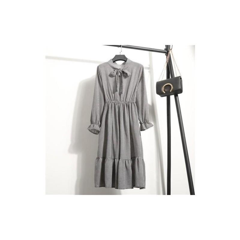 Elegante Abito Lungo Maxi Floreale in Chiffon a Maniche Lunghe da Donna per la Primavera 2018, Casual, da Festa, Vintage, Boho, in Colori Affascinanti