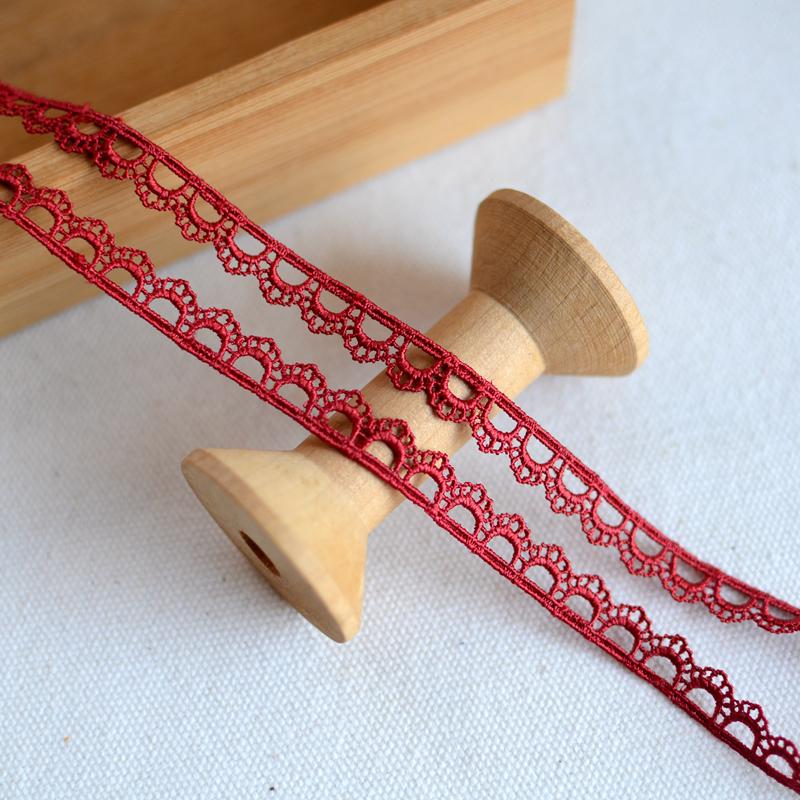 High-Quality 2-Color Polyester Water-Soluble Embroidery Lace Trim, 1CM Width for Qipao Dresses