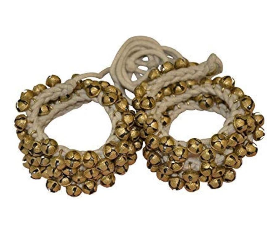 TreegoArt Professional Handmade Indian Kathak Ghungroo With Cotton Cord (50+50) Ghungroo - Pack Of (1 Pair)