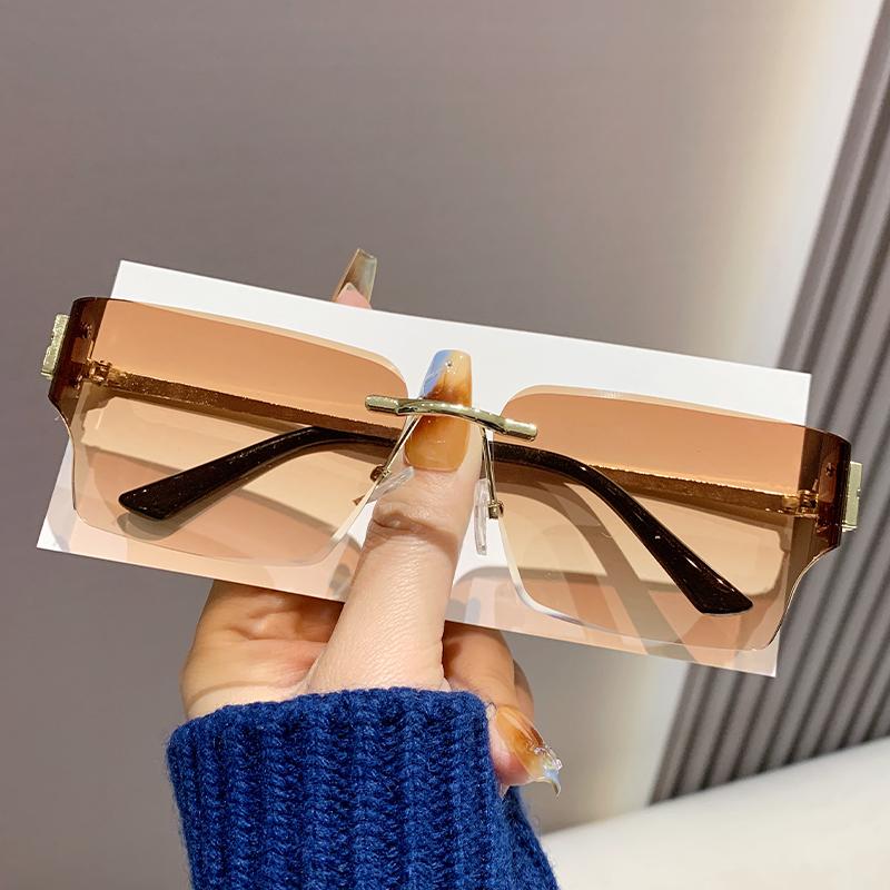 New Metal Frameless Polygonal Fashion Sunglasses Y2k Women's Sunglasses Trendy Sunglasses 90323