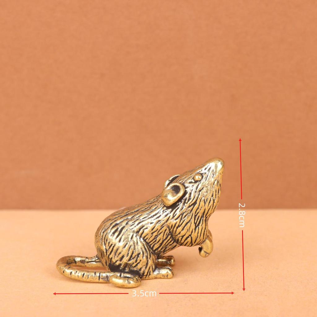 Brass Copper Handcrafted Set of Twelve Zodiac Animal Ornaments: Rat, Ox, Tiger, Rabbit, Dragon, Snake, Horse, Sheep, Monkey, Rooster, Dog, Pig.