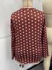 2025 Plus Size Women's Polka Dot Long Sleeve V-Neck Zipper Pullover Top