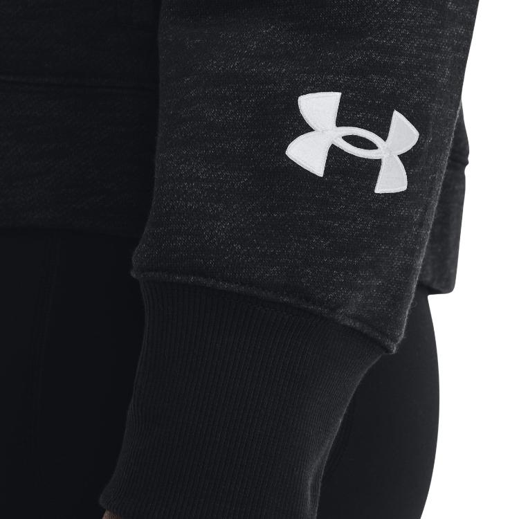 Under Armour Solid Color Logo Print Zip-Up Hoodie Women hoodies Black 1374106-001