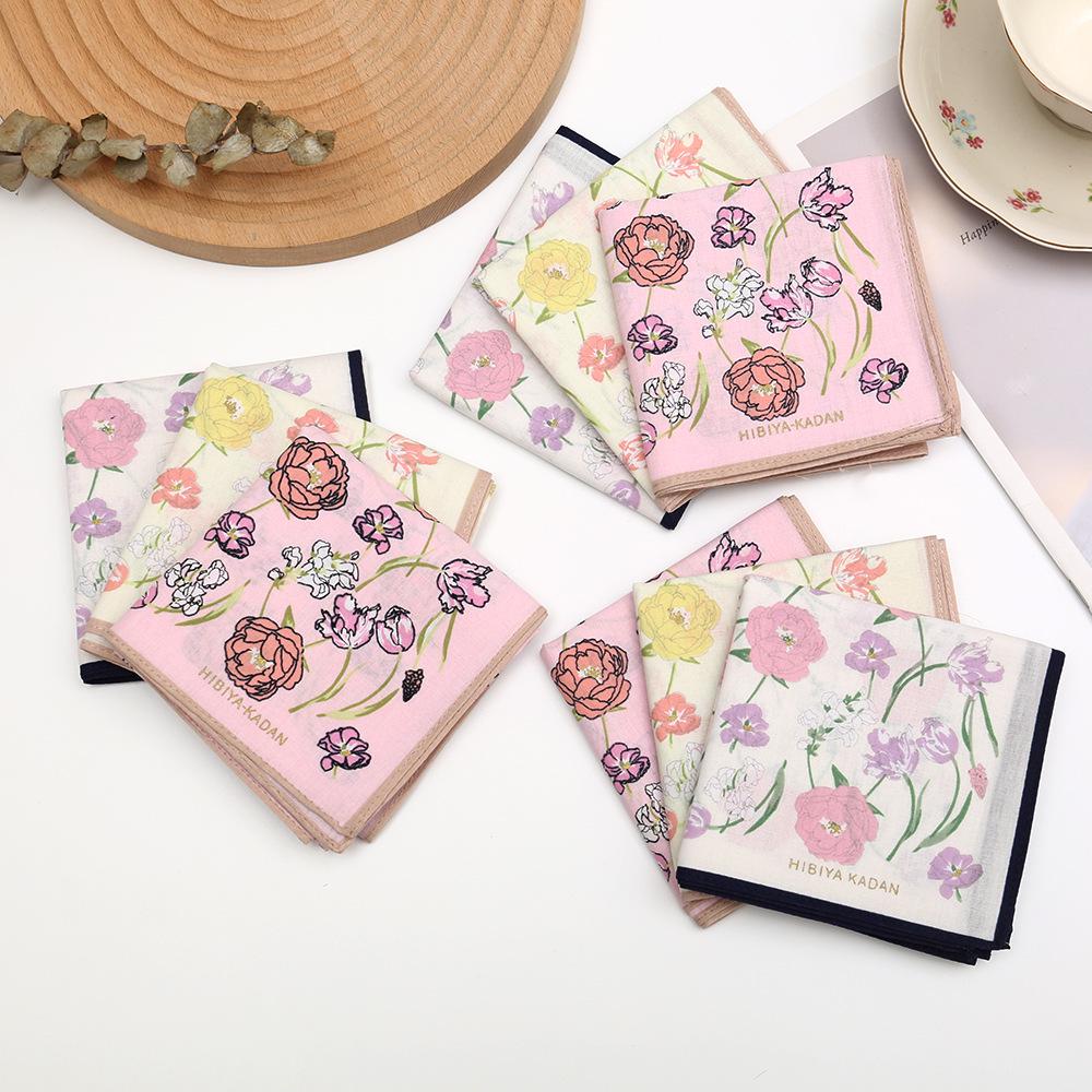 43cm Combed Cotton Ladies' High-Grade Wedding Favor Printed Handkerchief - Old-Fashioned Thin, Soft Hand Towel
