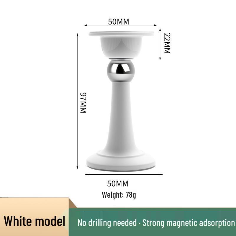 Magnetic No-Drill Silicone & Wooden Door Stopper – Strong Anti-Collision Bumper