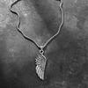 Stylish Alloy Feather Necklace For Men Unique Geometric Pattern Perfect For Gifting