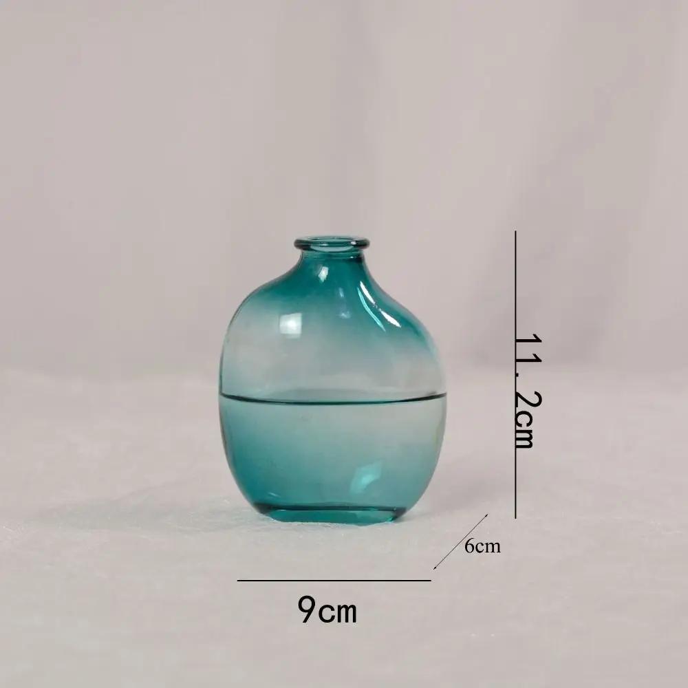 Moderne Farbverlauf Glas Blumenvase Mini Unregelmäßige Hydrokultur Vase Blumenarrangement Vase Ornamente Heimdekoration