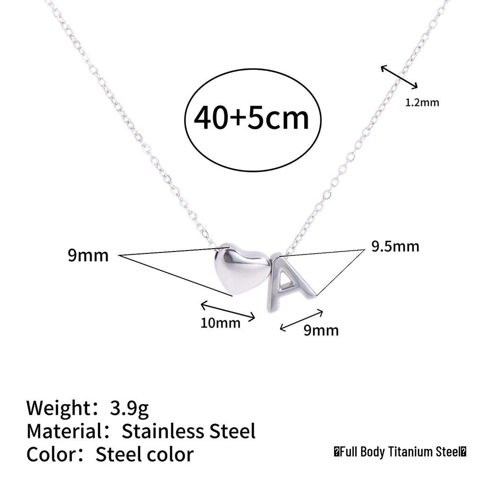 Herz Anhänger Halskette: 18K vergoldeter Edelstahl mit 26 englischen Buchstaben.