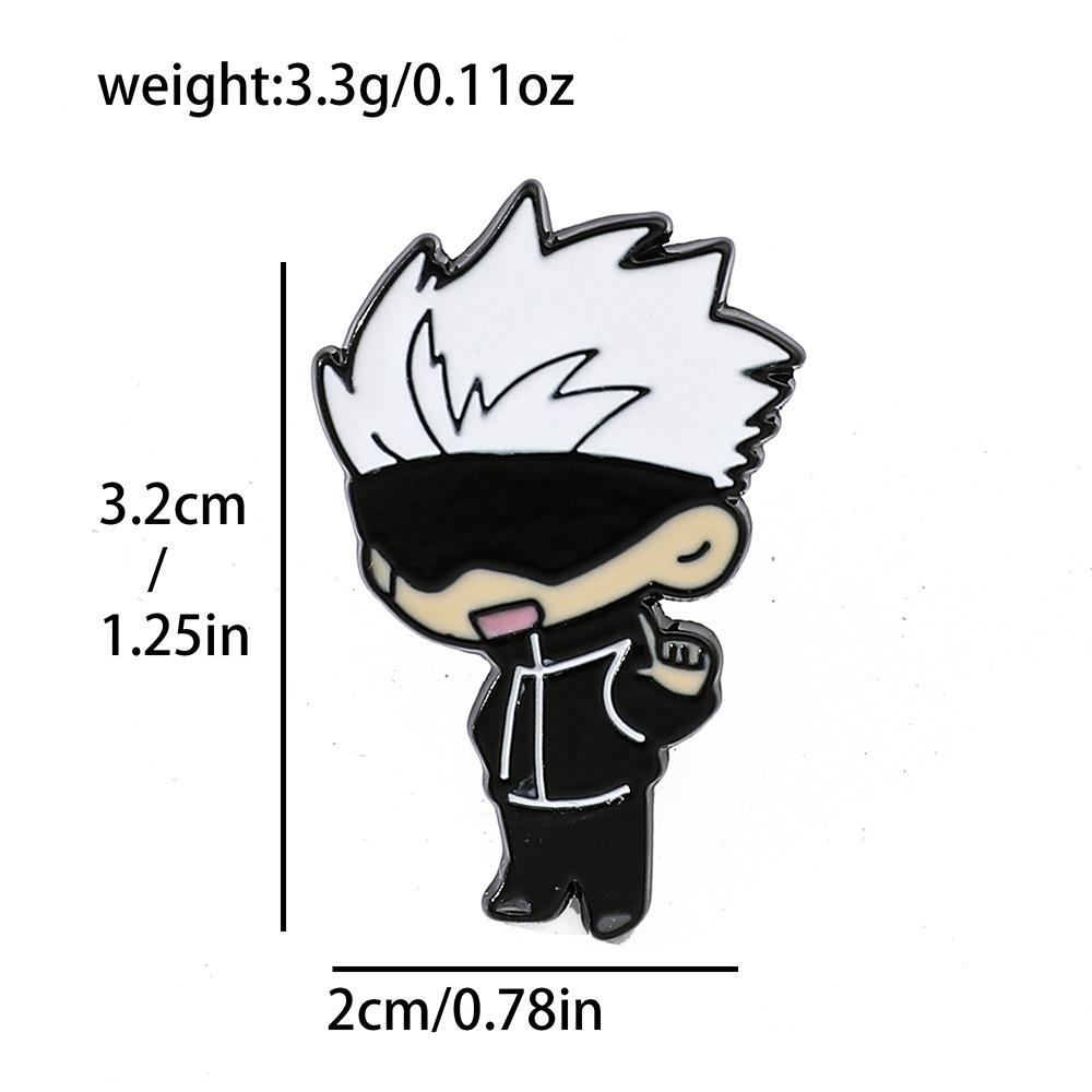 Japanese Creative Personality Spell Return to Battle Metal Badge Accessories Five Wushu Characters Alloy Brooch Pin