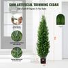 2 Pack 5' Artificial Cedar Topiary Tree Faux Plant UV Decor In/Outdoor