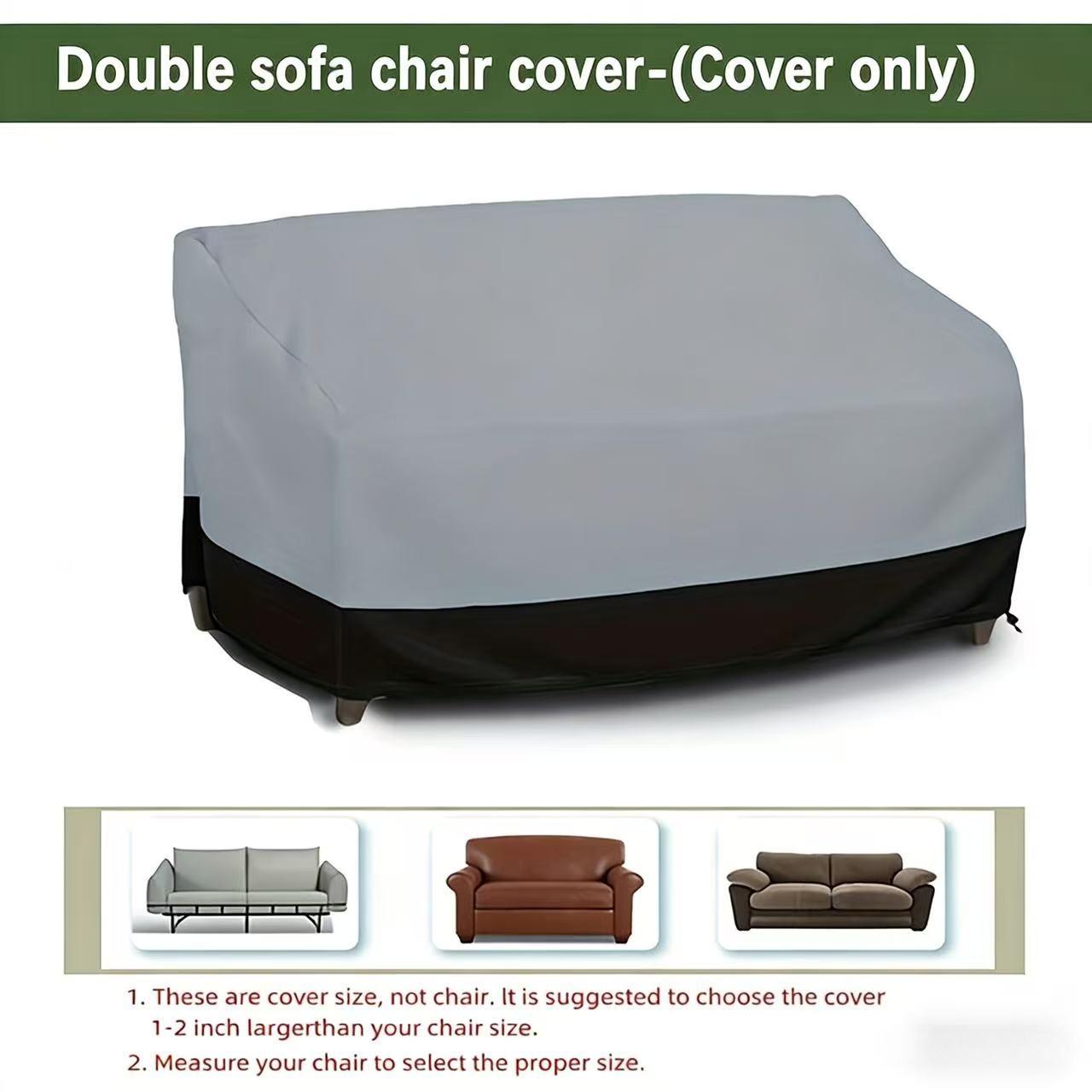 

Outdoor Protective Cover for Double Sofa, Suitable for Sofa Chairs. Mainly Durable Protection Against Sun and Dust. 140x88x85cm черный серый