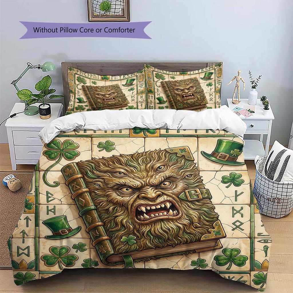 Magical World Mural Pattern Bedding Quilt Set Quilt Cover Pillowcase Home Decoration Birthday Gift (1 * Duvet Cover + 2 * Pillowcase, Without Core)