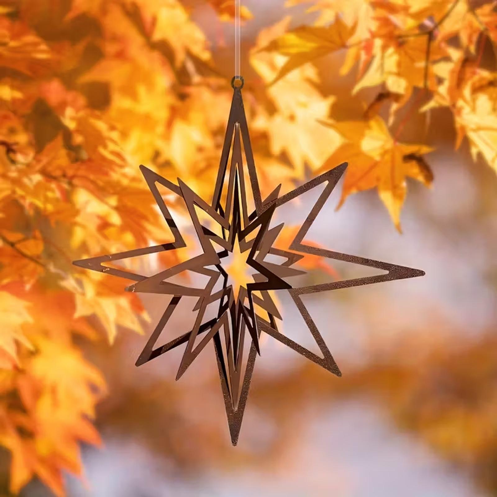 

Metal Star Wind Spinner Outdoor Hanging Garden Decoration Iron Art Home Ornament for Yard Patio Balcony Lawn Porch one size коричневий