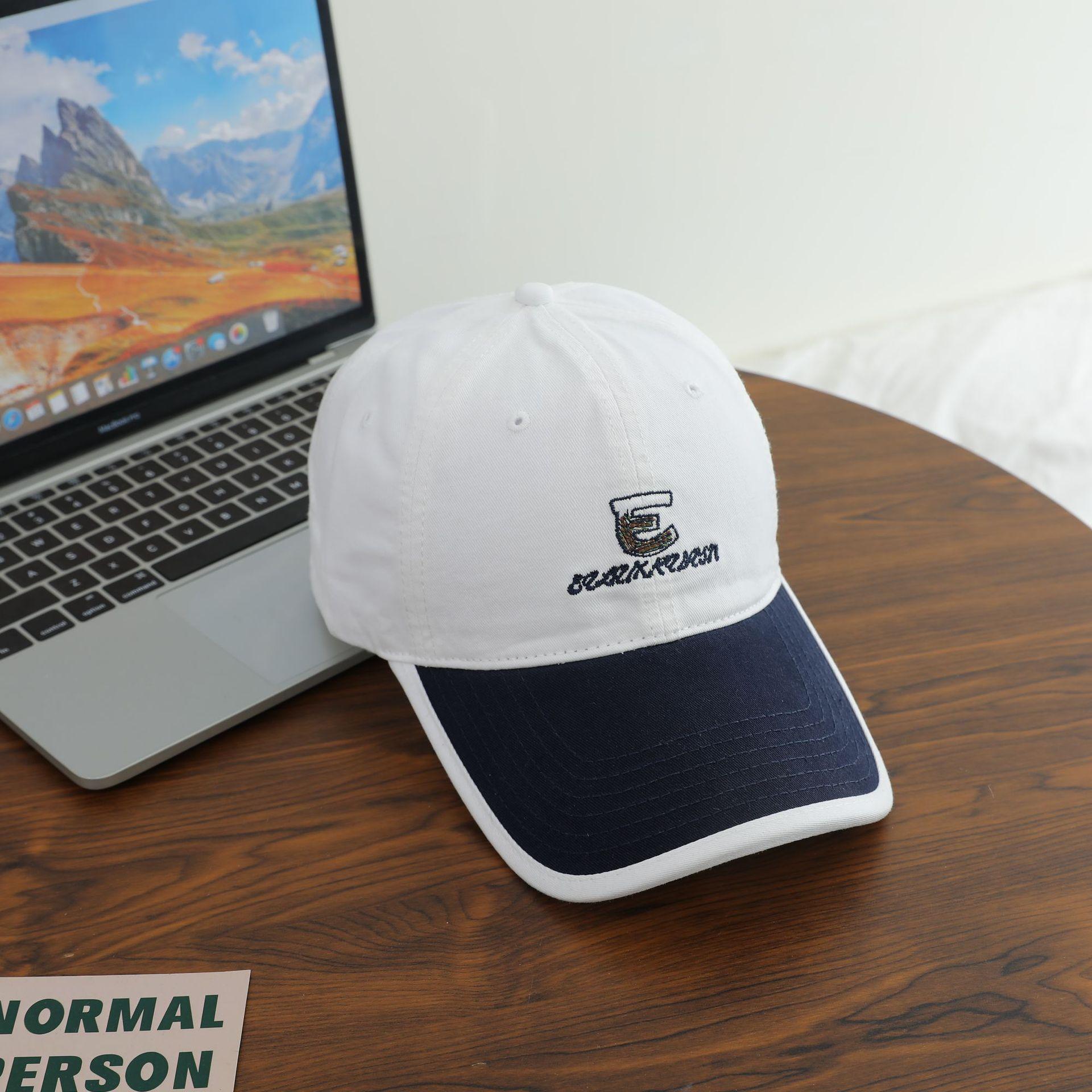 

На открытом воздухе Интернет знаменитость уличная мода контрастный цвет сращивание бейсболка женская новая модная брендовая вышитая буква кепка показывающая маленькое лицо M（56-58cm）